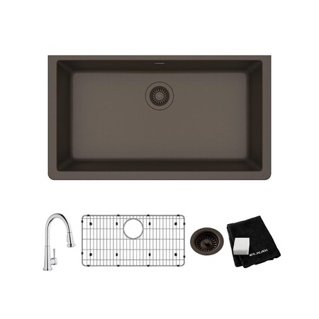 Elkay Sink Kit, Undermount Mount, 0 Hole, Mocha ELGRU13322MC0FC